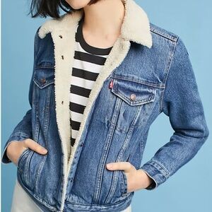 Levi's Blue Jean Jacket with Cream Sherpa Lining